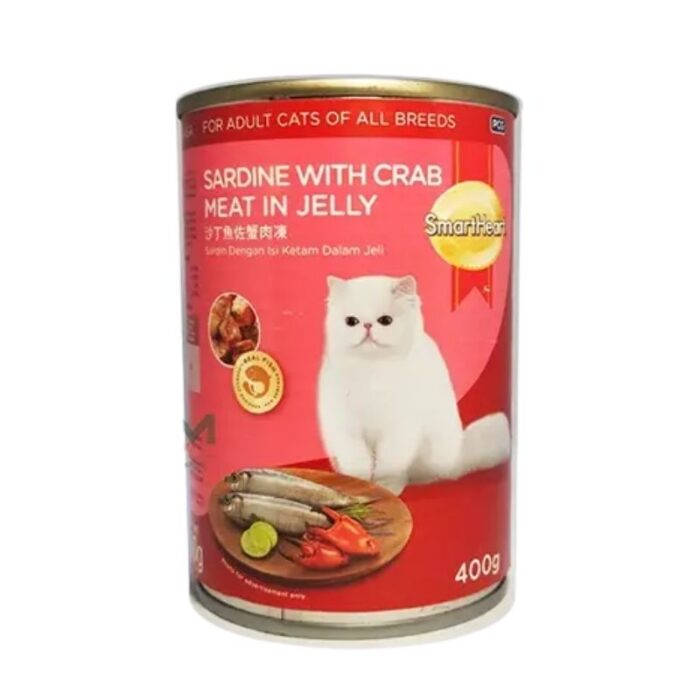 Smartheart Adult Cat Sardine With Crab Stick In Jelly - 400g Can