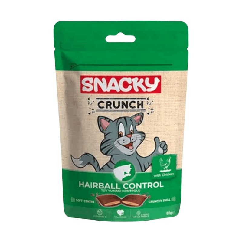 Snacky Crunch Dry Cat Food Treat Hairball Control Chicken - 60g Pack Snacky Crunch Dry Cat Food Treat Hairball Control Chicken - 60g Pack