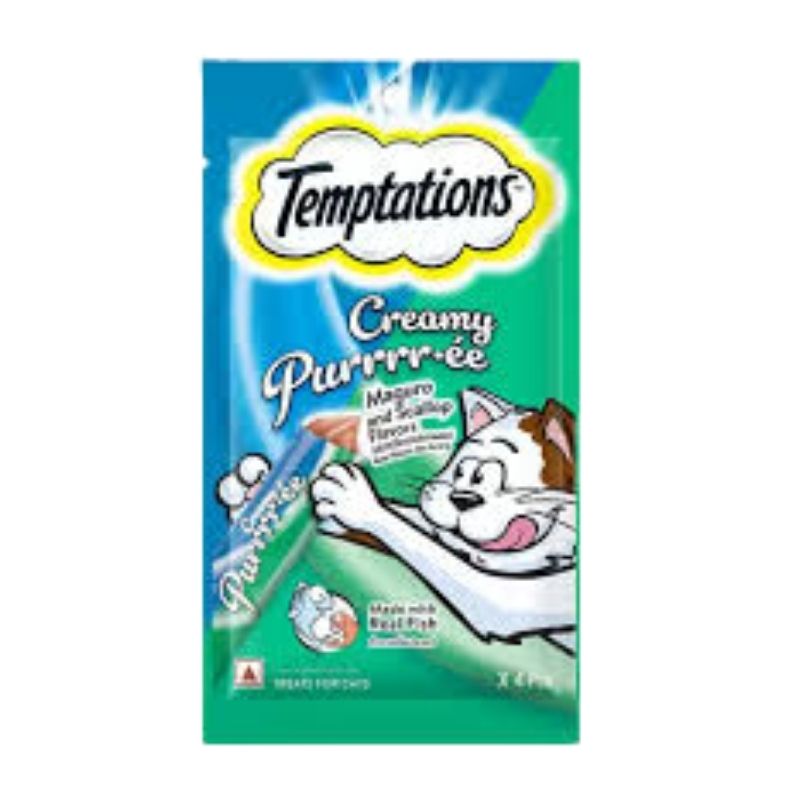 Temptations Creamy Purrrr.ée Maguro & Scallop Flavours x4pcs Temptations Creamy Purrrr.ée Maguro & Scallop Flavours x4pcs