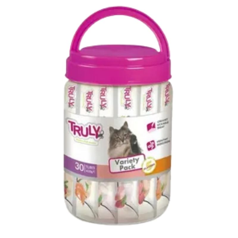 Truly Cat Treat Mixed in Variety flavor jars 30Pcs (14g x 30) Truly Cat Treat Mixed in Variety flavor jars 30Pcs (14g x 30)