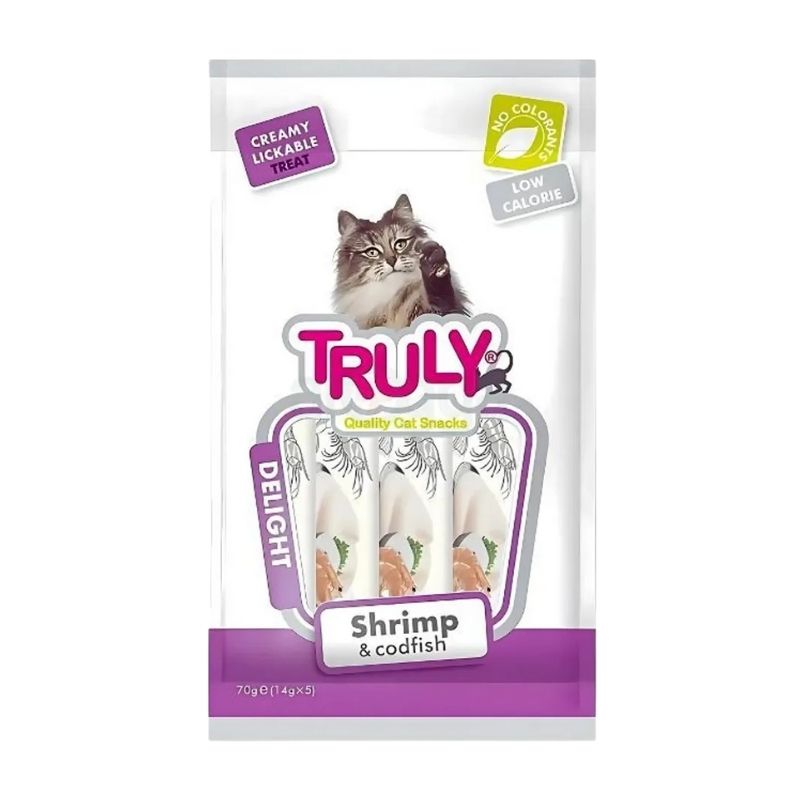 Truly Cat Treat Shrimp and Codfish 5 Pieces 70g (14g X 5) Truly Cat Treat Shrimp and Codfish 5 Pieces 70g (14g X 5)