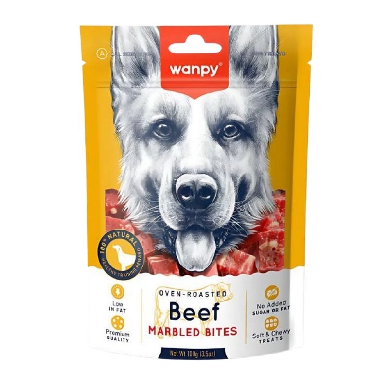 Wanpy Dog Treat Oven Roasted Beef Marbled Bites 100g Wanpy Dog Treat Oven Roasted Beef Marbled Bites 100g