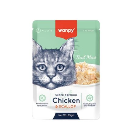 Wanpy Super Premium Pouch Chicken & Scallop 85gm