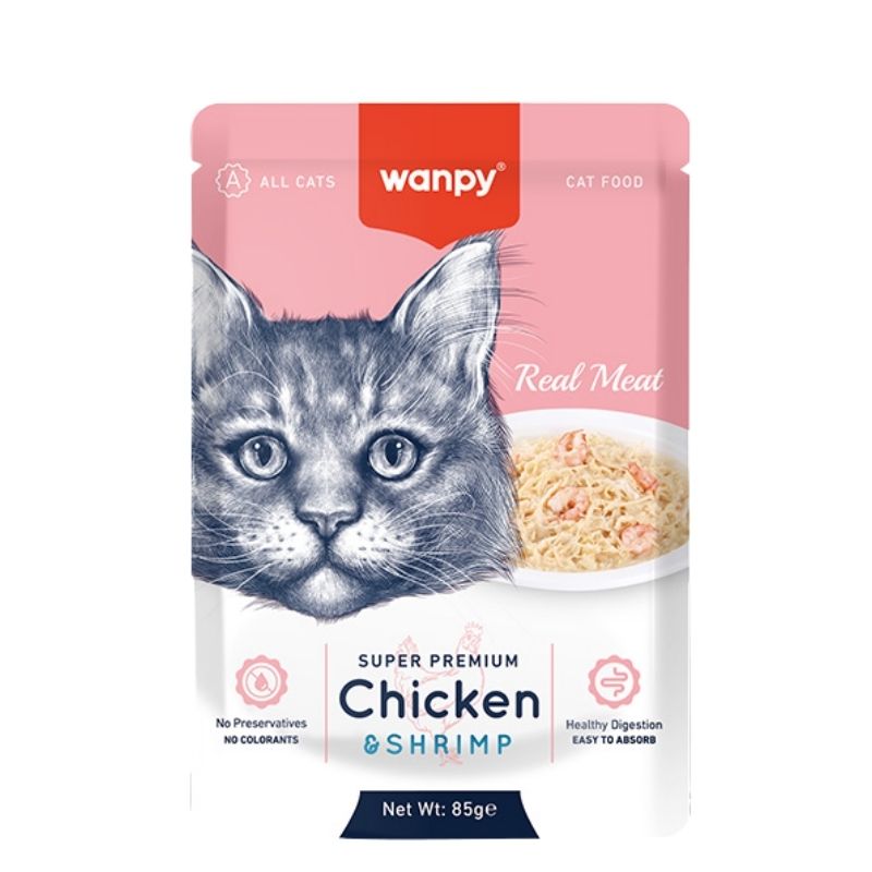 Wanpy Super Premium Pouch Chicken & Shrimp 85gm Wanpy Super Premium Pouch Chicken & Shrimp 85gm