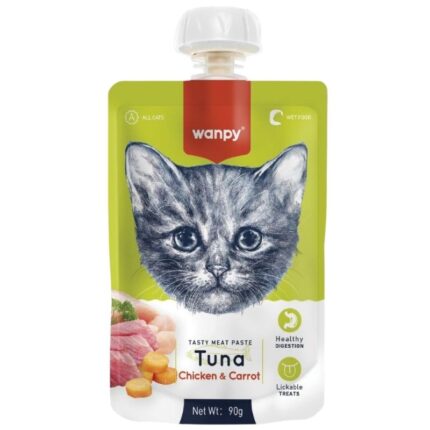 Wanpy Tasty Meat Paste Pouch Tuna, Chicken & Carrot 90gm