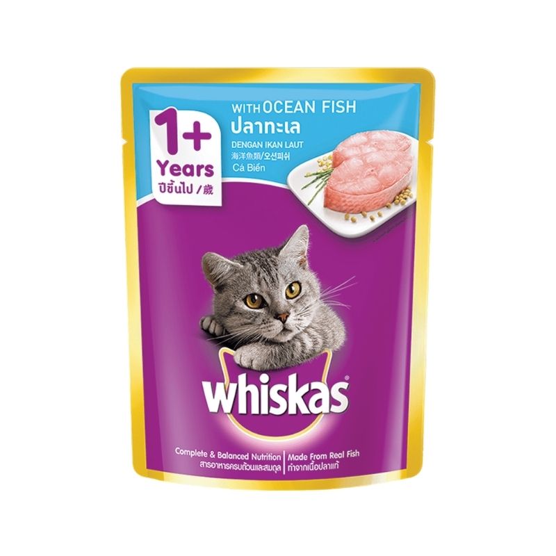 Whiskas Adult Pouch Cat Food Ocean Fish Flavour 80gm Whiskas Adult Pouch Cat Food Ocean Fish Flavour 80gm