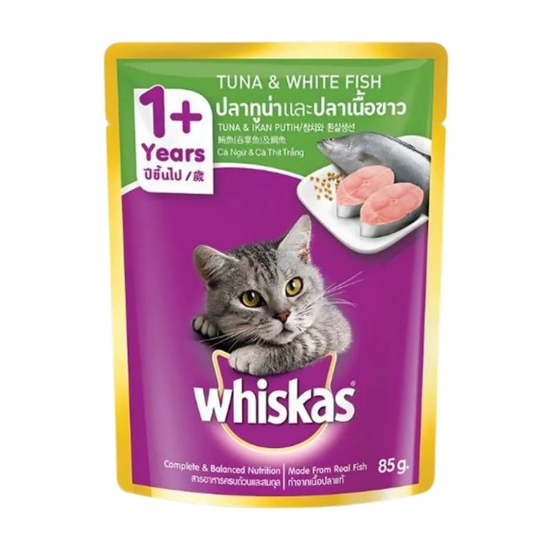 Whiskas Cat Pouch Tuna and White fish 80gm Whiskas Cat Pouch Tuna and White fish 80gm