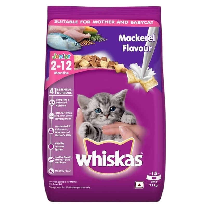 Whiskas Dry Cat Food Kitten Mackerel 1.1kg Whiskas Dry Cat Food Kitten Mackerel 1.1kg
