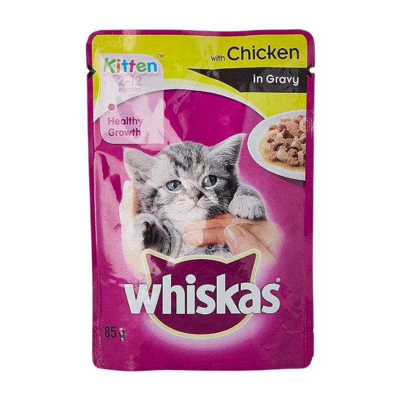 Whiskas Kitten Pouch Wet Cat Food Food, Chicken in 85gm Whiskas Kitten Pouch Wet Cat Food Food, Chicken in 85gm