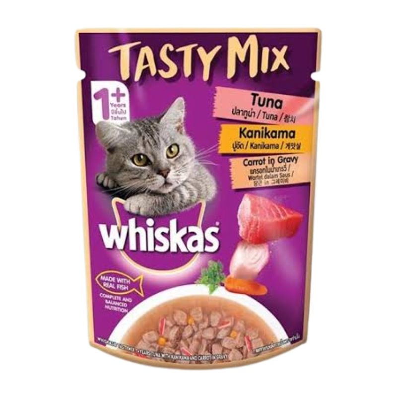 Whiskas Pouch Tasty Mix Tuna Kanikama Carrot In Gravy Whiskas Pouch Tasty Mix Tuna Kanikama Carrot In Gravy