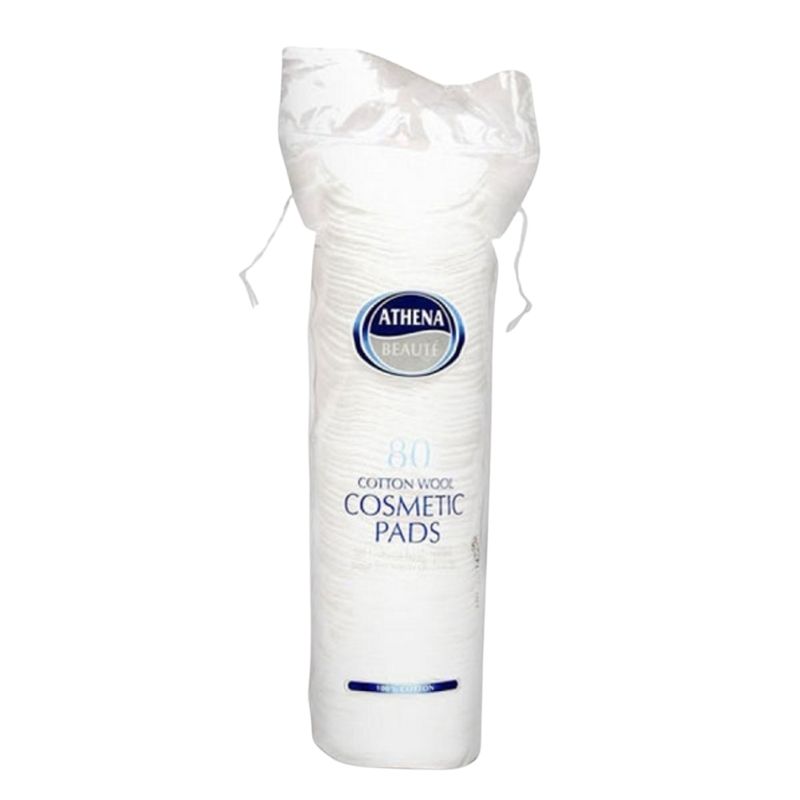 Athena Cotton Wool Cosmetic Pads 80Pcs Athena Cotton Wool Cosmetic Pads 80Pcs