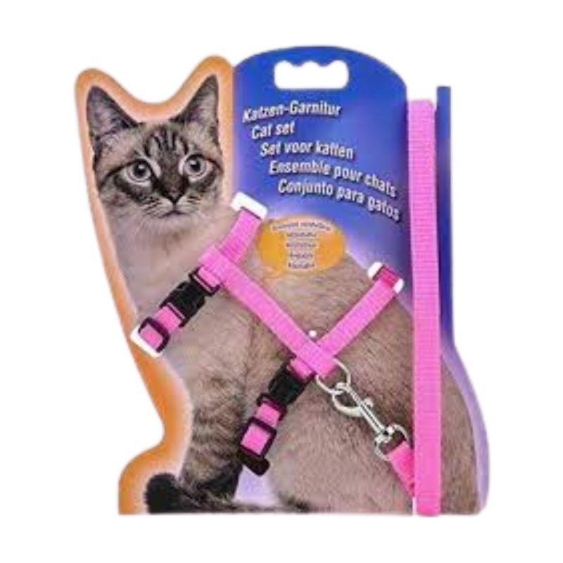 Cat & Dog Nylon I-Shape Chest Leash Traction Belt Pet Harness Straps(Pink) - Medium Cat & Dog Nylon I-Shape Chest Leash Traction Belt Pet Harness Straps(Pink) - Medium