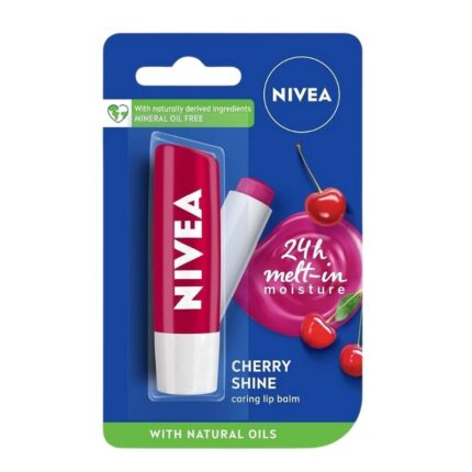 Nivea Lip Care Cherry Shine With Natural Oils Lip Balm 4.8g