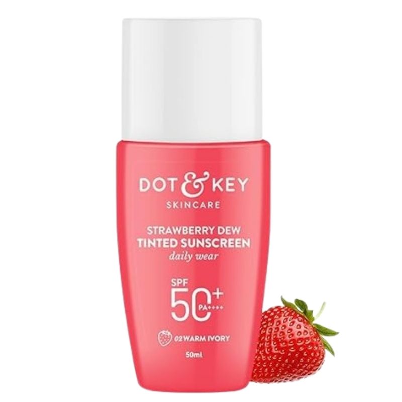 Dot & Key Strawberry Dew Tinted Sunscreen SPF 50+ PA++++ 50ml (Warm Ivory) Dot & Key Strawberry Dew Tinted Sunscreen SPF 50+ PA++++ 50ml (Warm Ivory)