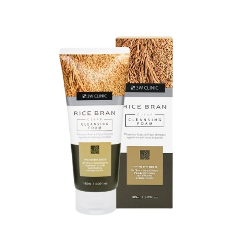 3w Clinic Rice Bran Clear Cleansing Foam - 180ml3w Clinic Collagen And Hyaluronic Water-Full Essence - 45ml 3w Clinic Rice Bran Clear Cleansing Foam - 180ml3w Clinic Collagen And Hyaluronic Water-Full Essence - 45ml