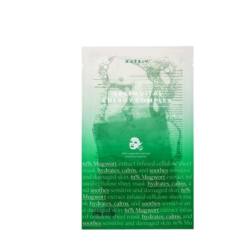 AXIS-Y 61% Mugwort Green Vital Energy Complex Sheet Mask - 27ml AXIS-Y 61% Mugwort Green Vital Energy Complex Sheet Mask - 27ml