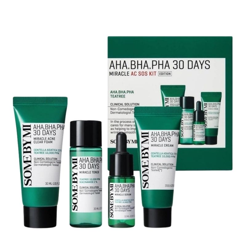 Some By Mi Aha, Bha, Pha 30 Days Miracle AC SOS Kit - 4pcs Some By Mi Aha, Bha, Pha 30 Days Miracle AC SOS Kit - 4pcs