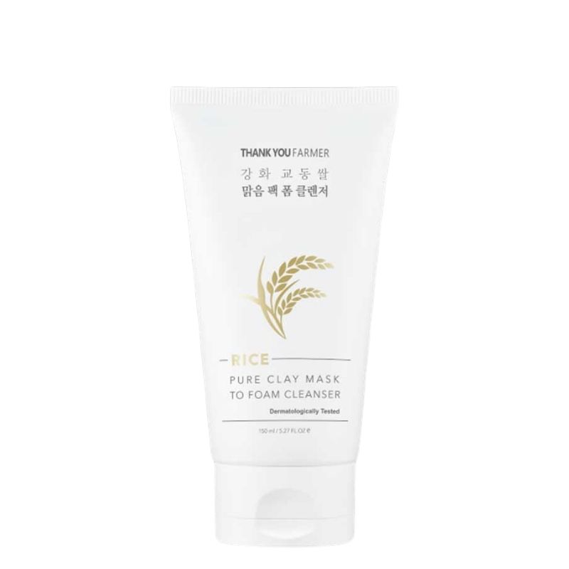 Thank you farmer rice pure clay mask to foam cleanser - 150ml Thank you farmer rice pure clay mask to foam cleanser - 150ml