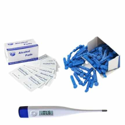 Alcohol Pad+Digital thermometer+Lancet Box
