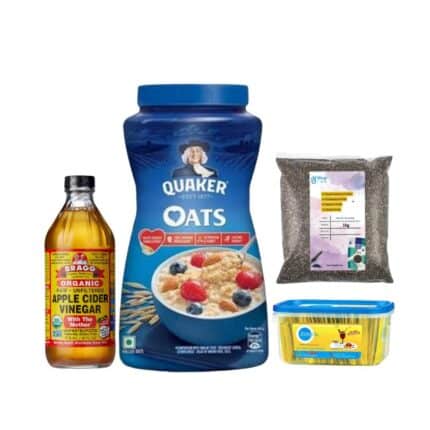 Oats 900gm + Chia seed 1kg + Zero cal + Apple cider vinegar 473ml