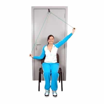 Overhead Hand Shoulder Pulley Equipment Kit With Rope For Home Gym Exercise & Physical Therapy - Plastic Handle