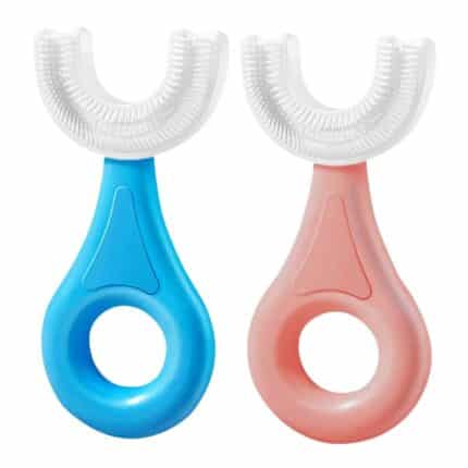 U-Shaped Toothbrush For Kids / Toddler - Toothbrush with Food Grade Soft Silicone Brush Head - Manual Whole Mouth Toothbrush for Kids Age 2-6 Year - 360° Oral Teeth Cleaning Design