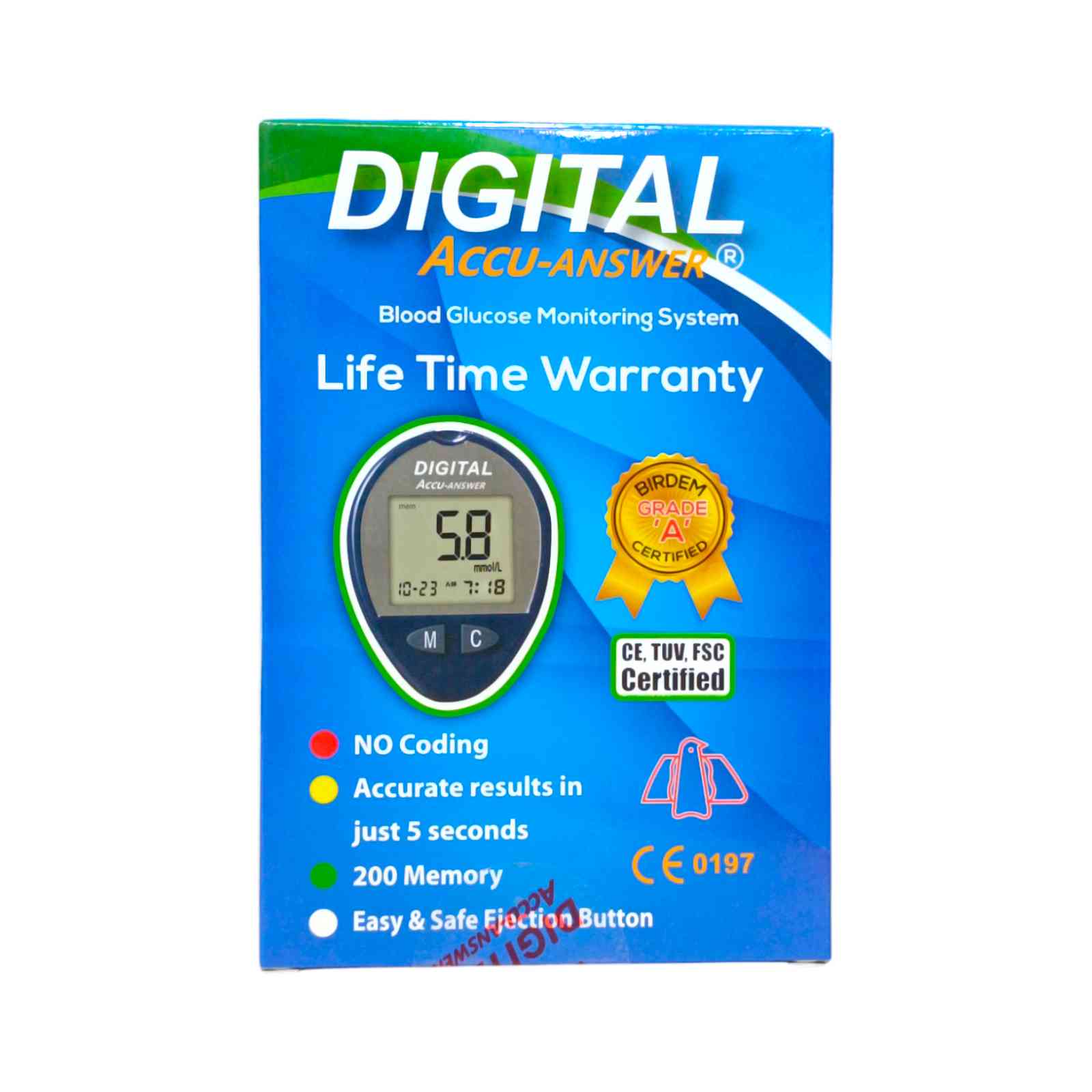 15cd848b2782a2a74bfeb3014486b892 Digital Accu-Answer Blood Glucose Monitoring System - Image 1