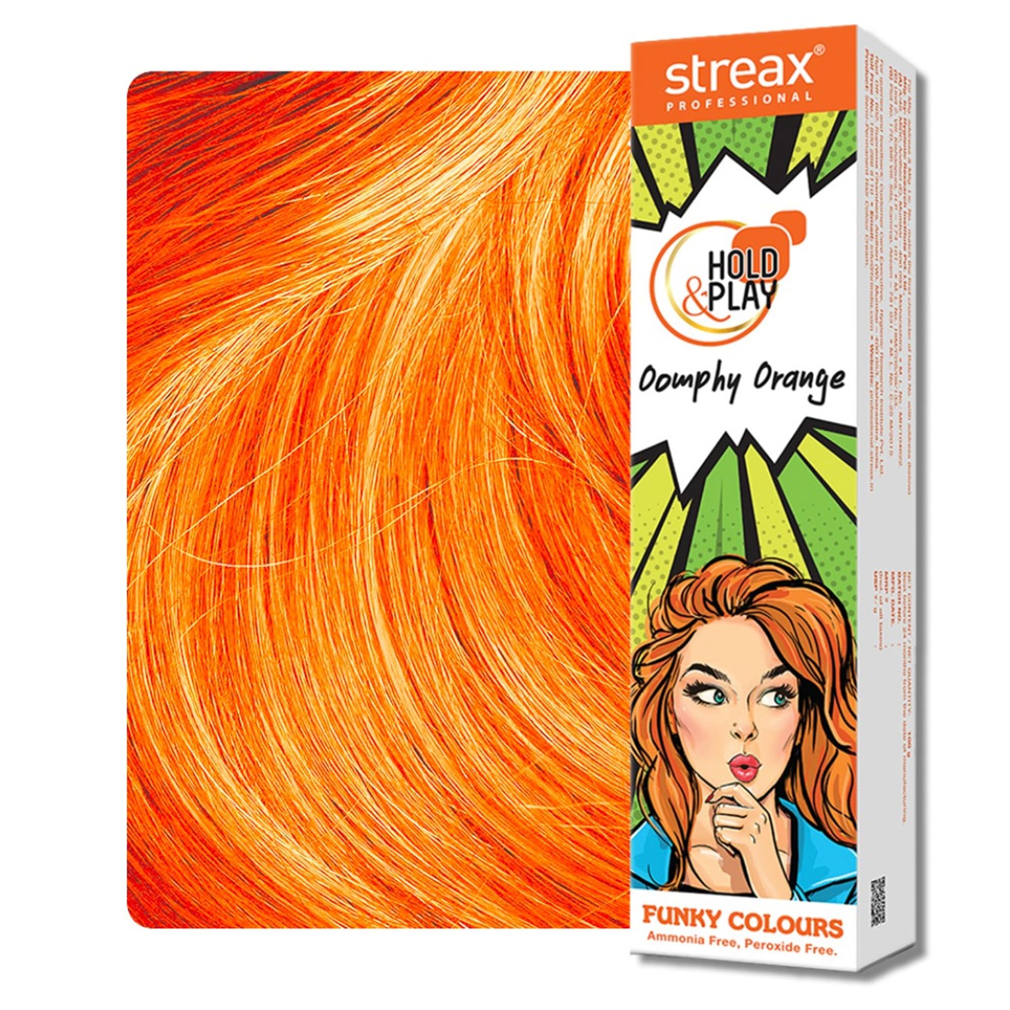 81YdDgBGu5L Streax Professional Hold and Play Funky Hair Colour Oomphy Orange 100g - Image 1