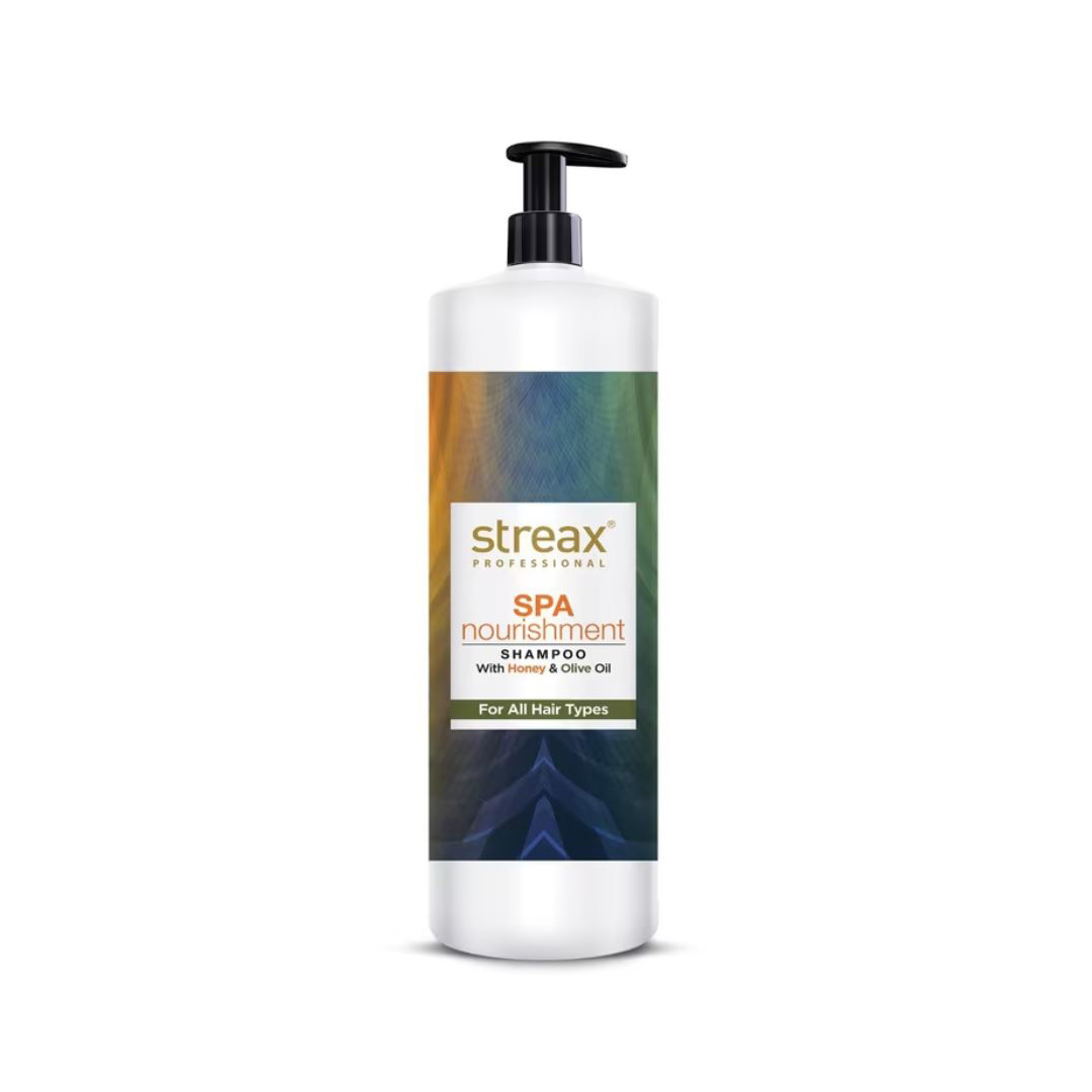 Streax-Professional-Spa-Nourishment-Shampoo Streax Professional Spa Nourishment Shampoo with Honey & Olive Oil for All Hair Types 1500ml - Image 1