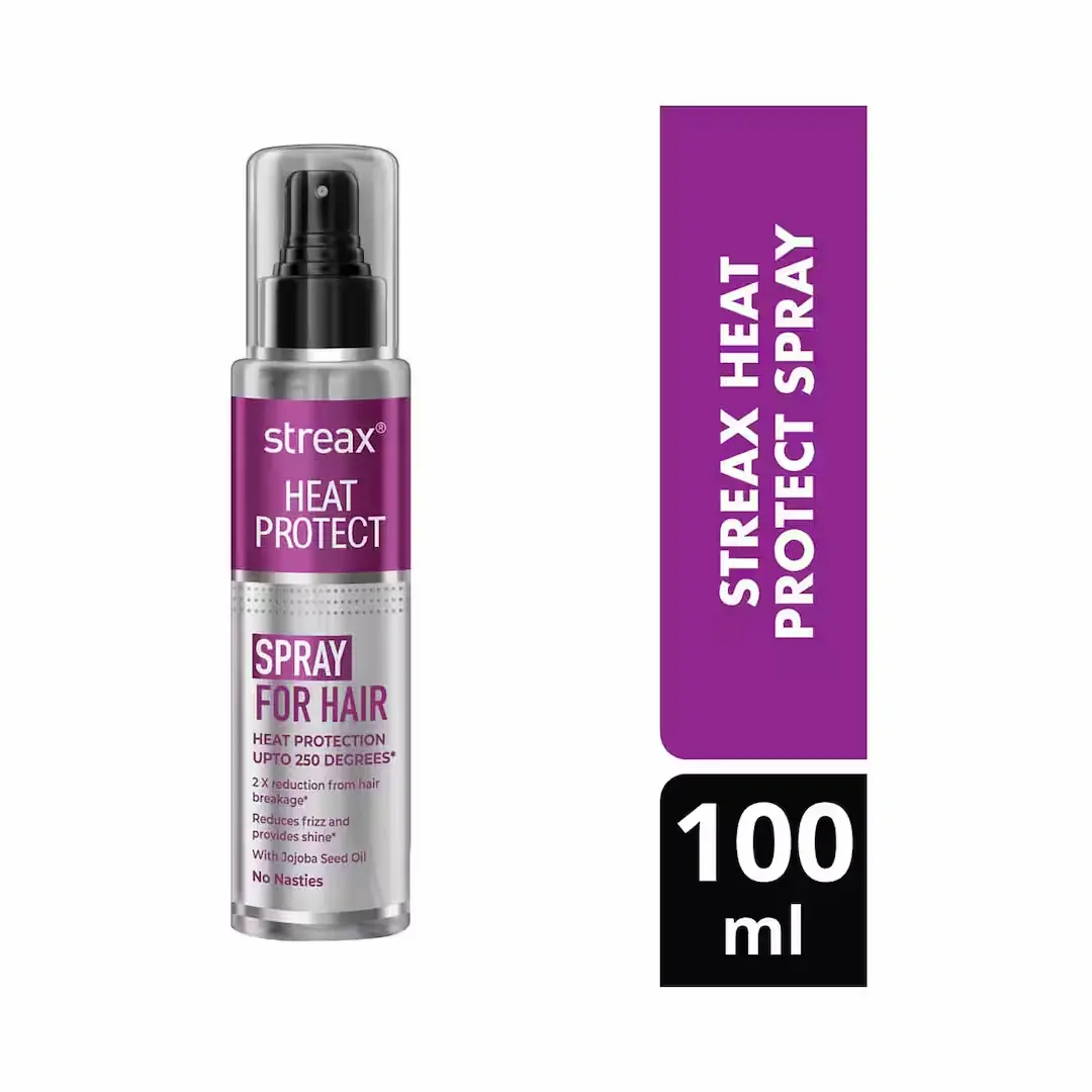 Streax_Heat_Protection_Hair_Styling_Spray_100ml Streax Heat Protectant Spray for Hair with Jojoba Seed Oil - 100ml - Image 1