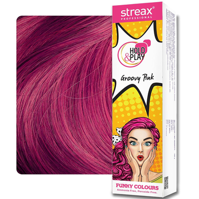Streax_Professional_Hold_and_Play_Funky_-Streax-6c878-461620 Streax Professional Hold and Play Funky Hair Colour Groovy Pink 100g - Image 1