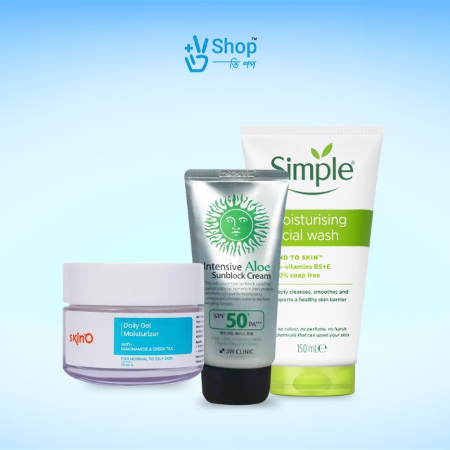 WhatsApp Image 2026-05-13 at 5.57.54 PM (1) Dry skin combo ( Skino Daily Gel Moisturizer + 3W Clinic Intensive Aloe Sunblock + Simple moisturising Facial wash ) - Image 1